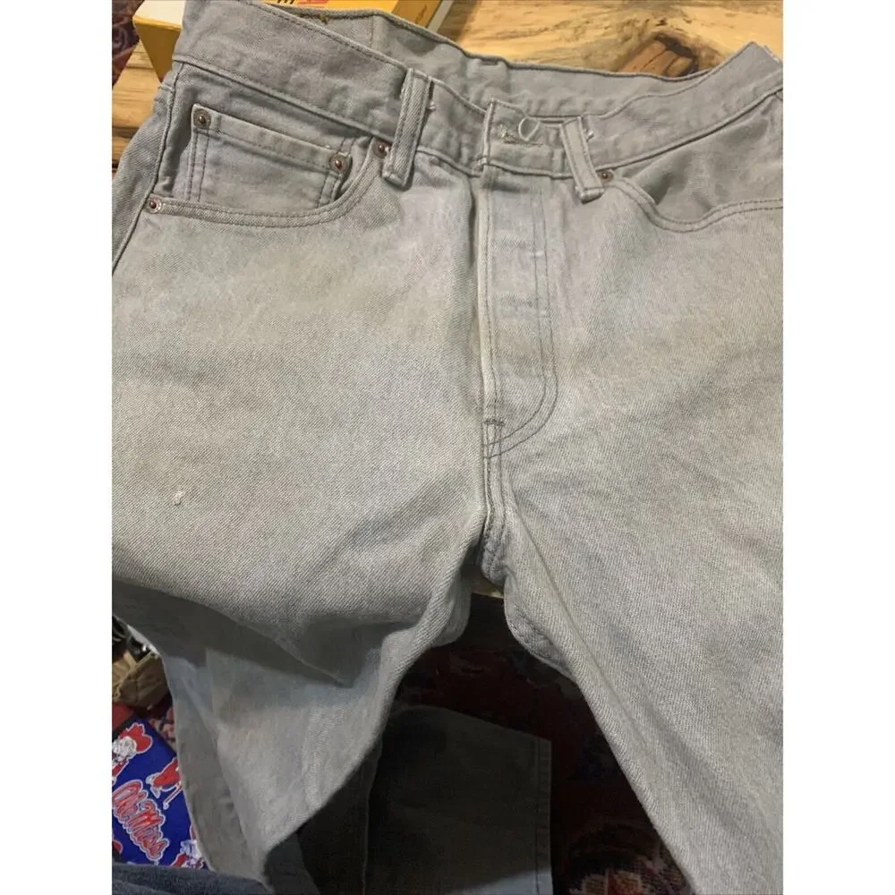 Vintage Men's Gray Levi's 501XX Button‎ Fly Straight Denim Jeans Tag 32x36 Rare